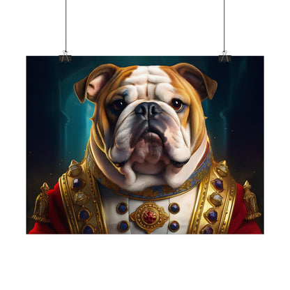 English Bulldog Renaissance  Dog Pet Portrait Print | Wall Art | Wall Print