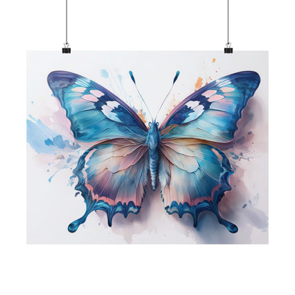 Teal, Blue & Pink Butterfly Alcohol Ink Wall Art |  Butterfly wall art | Wall Art | Wall Print