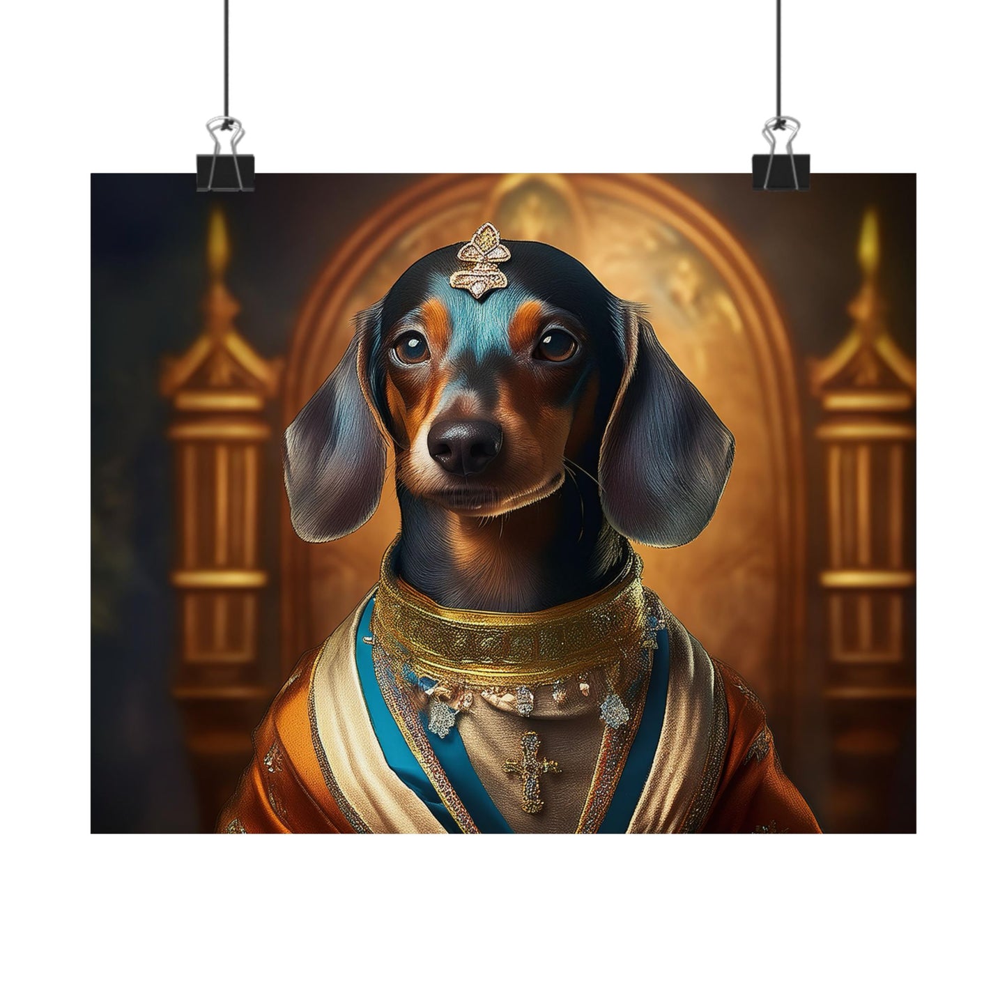 Dachshund Dog Renaissance Pet Portrait Print | Wall Art | Wall Print | Dog Art