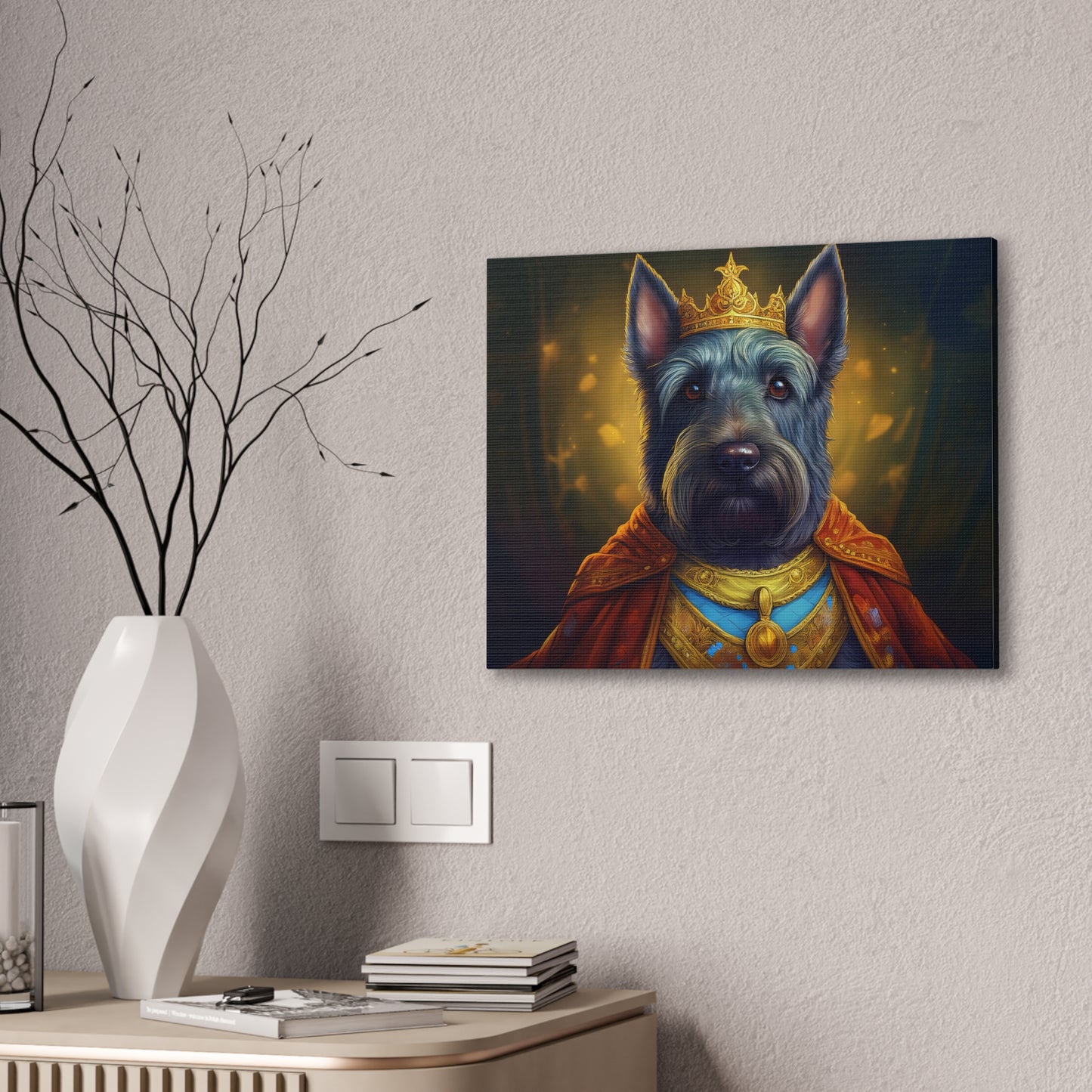 Scottish Terrier Renaissance Pet Portrait on Canvas | Wall art, wall print, dog portrait, dog art