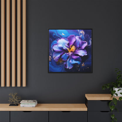 Abstract Iris Floral Square Framed Print - 02