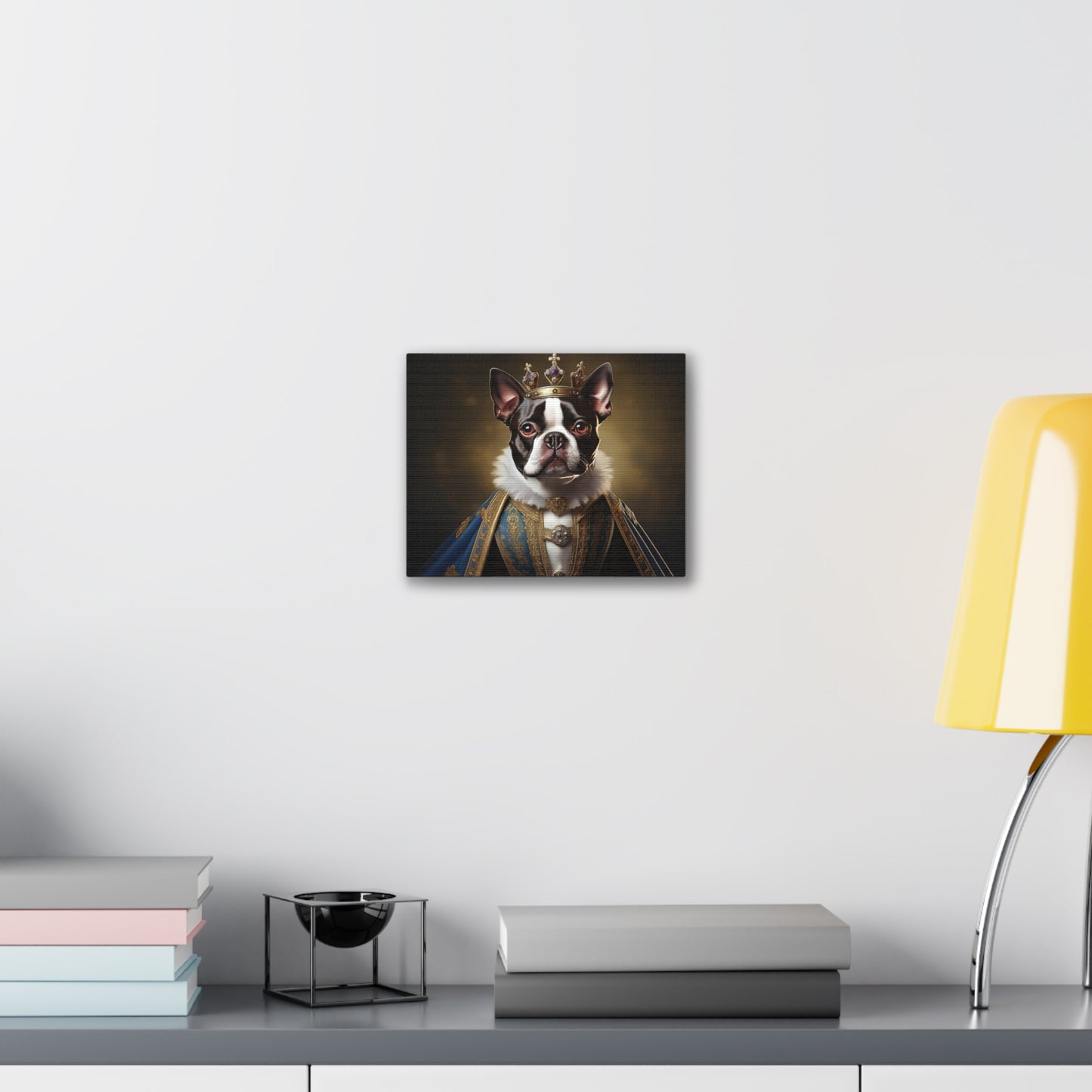 Boston Terrier Renaissance Pet Portrait on Canvas, wall print, wall art, dog portrait, dog art