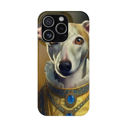 Whippet Renaissance Dog Portrait Slim Phone Case