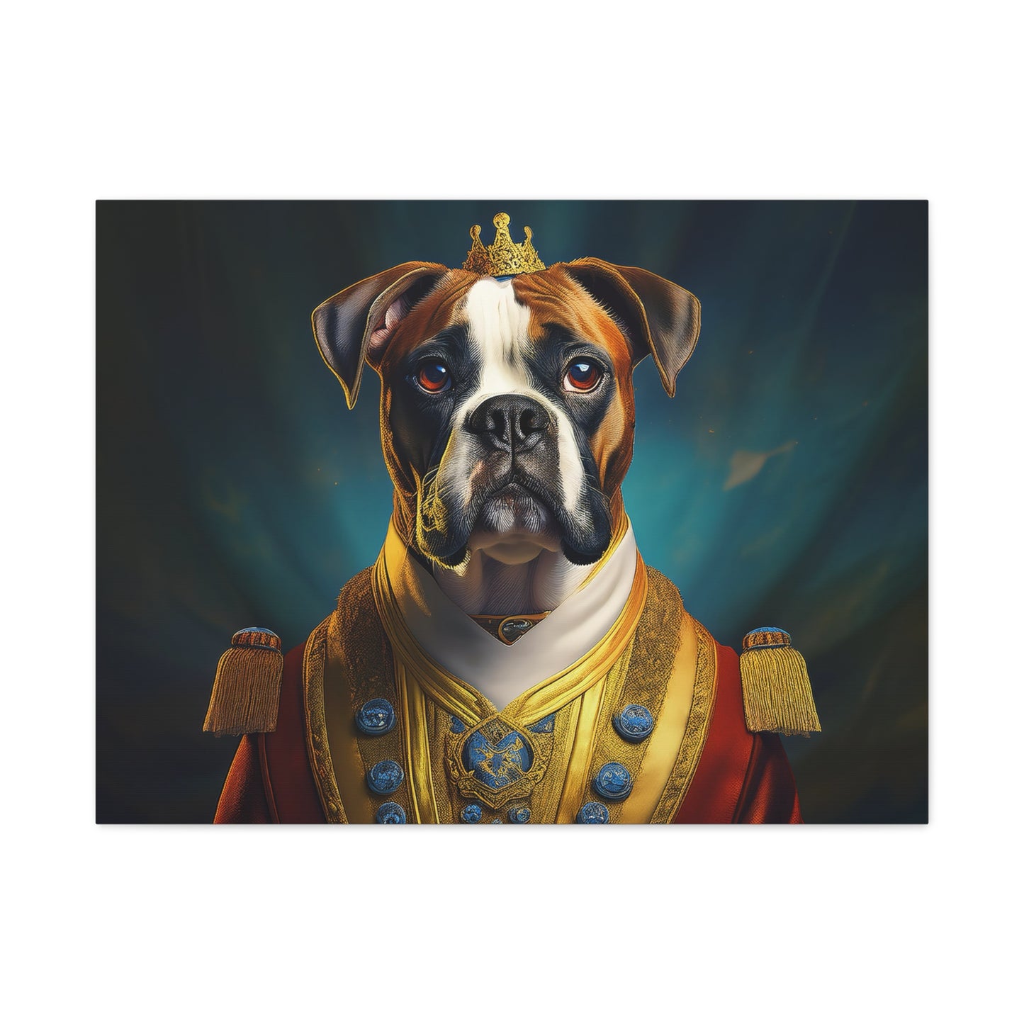 Boxer Renaissance Pet Portrait  on Canvas, wall art, wall print, dog portrait, dog art