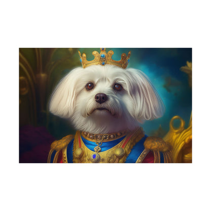 Maltese Renaissance Dog Portrait Wall Print | Art Print | Wall Decor | Dog Wall Art