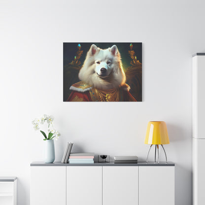 Samoyed Renaissance Pet Portrait on Canvas, wall art, wall print, dog portrait, dog art