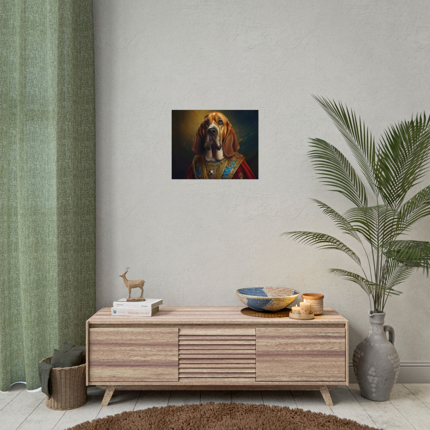 Bloodhound Renaissance Dog Portrait Art Print, Wall Decor Gift, Animal Lover Home Decor, Dog Wall Art