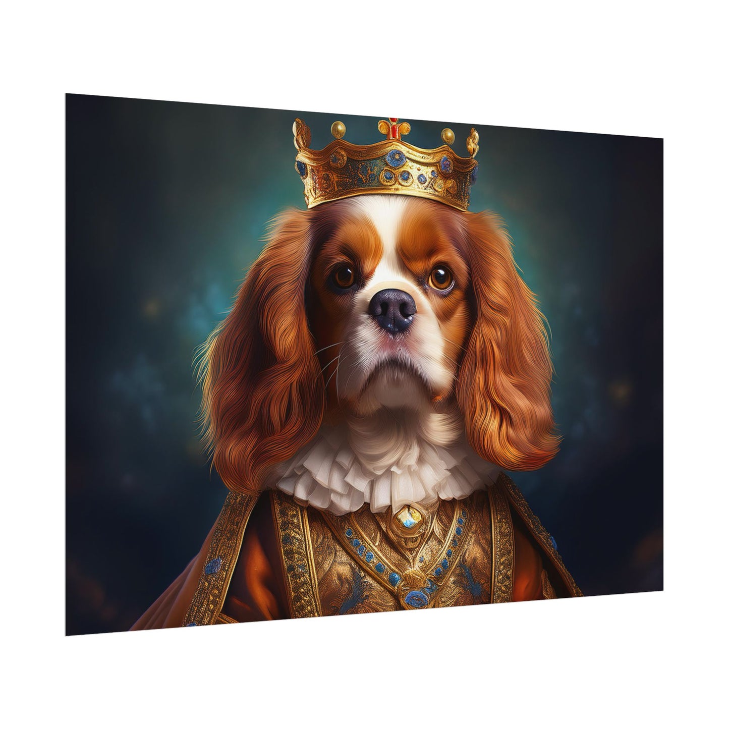 Cavalier King Charles Spaniel Art Pet Portrait Print, Renaissance, Wall Print, Wall Art