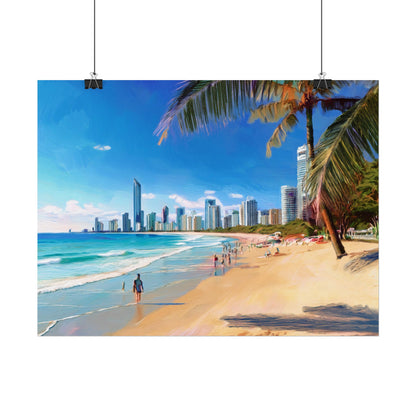Surfers Paradise Beach Australia Coastal Print | Style 1 | Wall Art | Wall Print