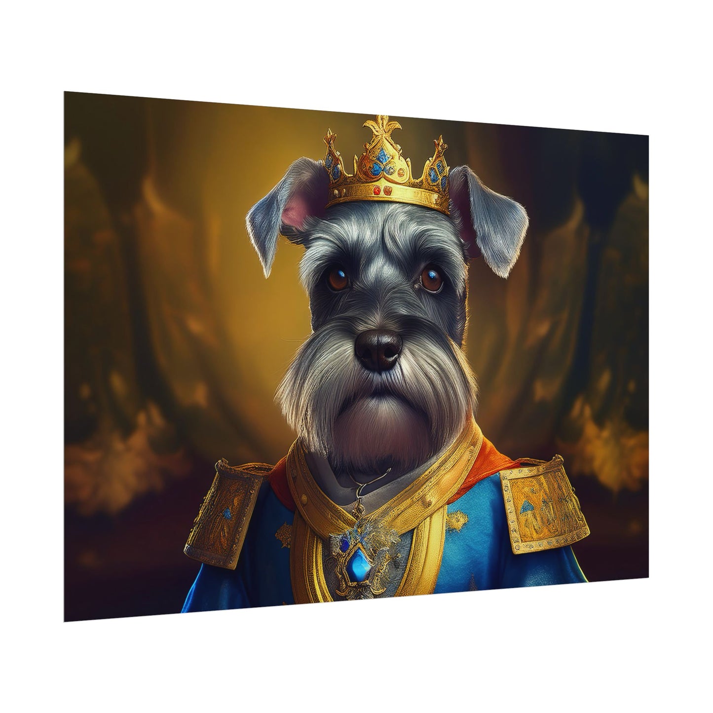 Miniature Schnauzer Dog Renaissance Pet Portrait Art Print | Wall Art | Wall Print