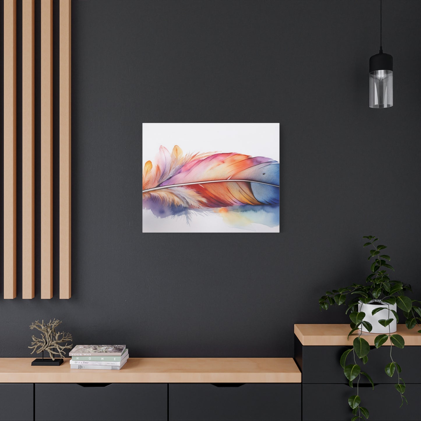 Rainbow Feather Watercolor Canvas Print - 3 | Elegant Wall Art & Prints | Unique Home Decor | Wall Print | Wall Art