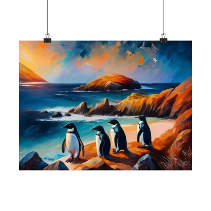Phillip Island Little Penguins Australia Wall Art | Vibrant Wall Print | Unique Painting Print | Style 2 | Wall Art | Wall Print