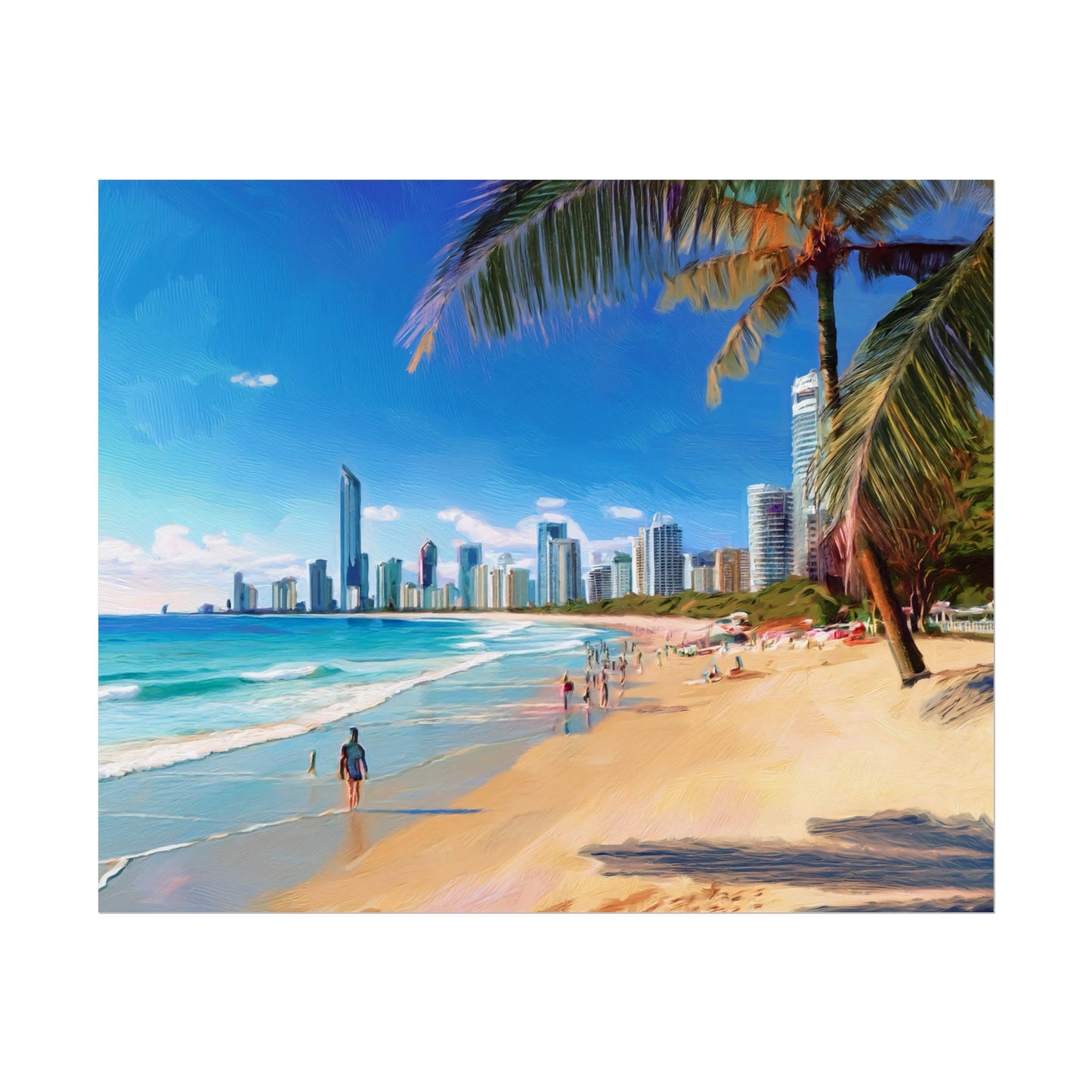 Surfers Paradise Beach Australia Coastal Print | Style 1 | Wall Art | Wall Print