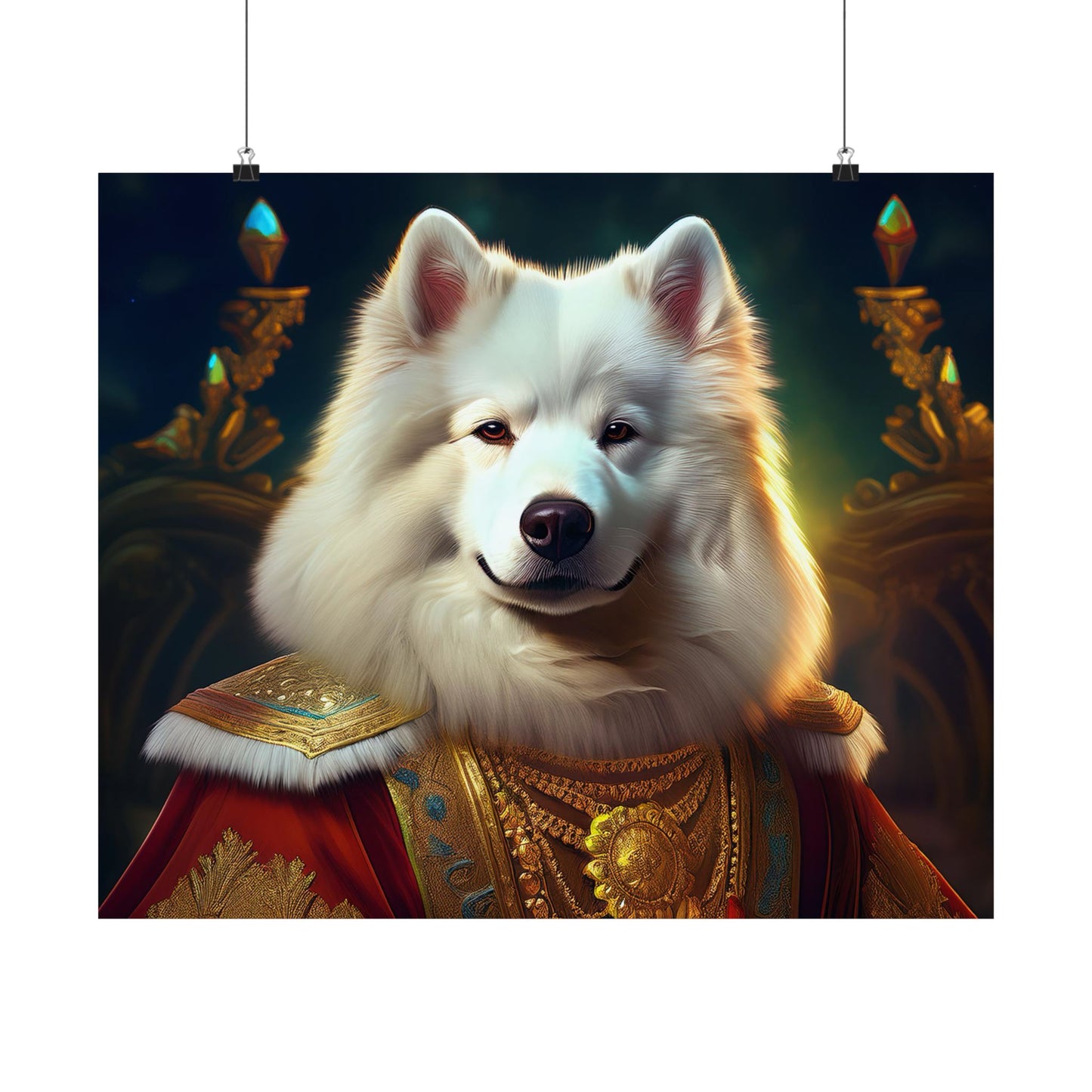 Samoyed Renaissance Pet Portrait Print, Dog Lover Wall Art, wall art, wall print