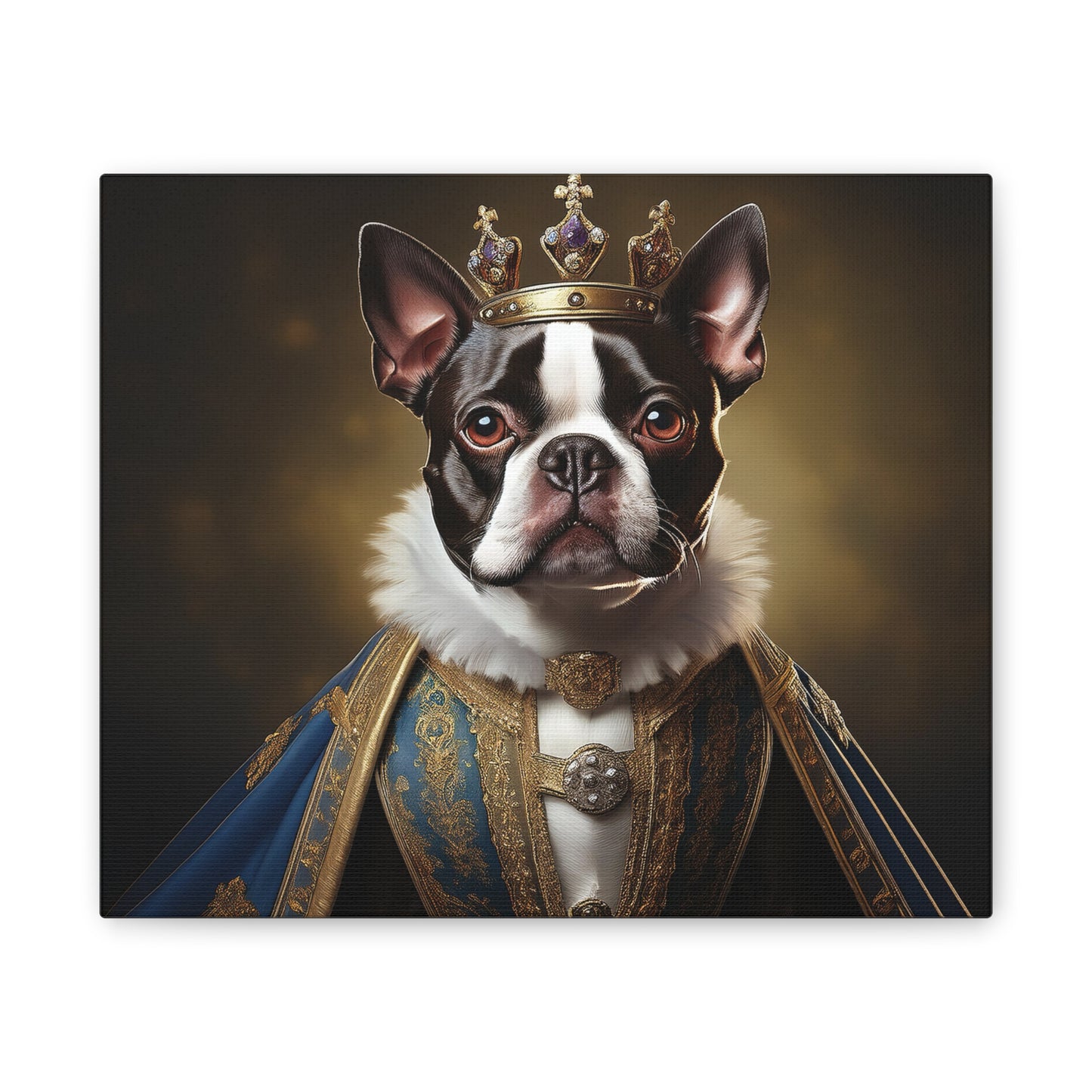 Boston Terrier Renaissance Pet Portrait on Canvas, wall print, wall art, dog portrait, dog art