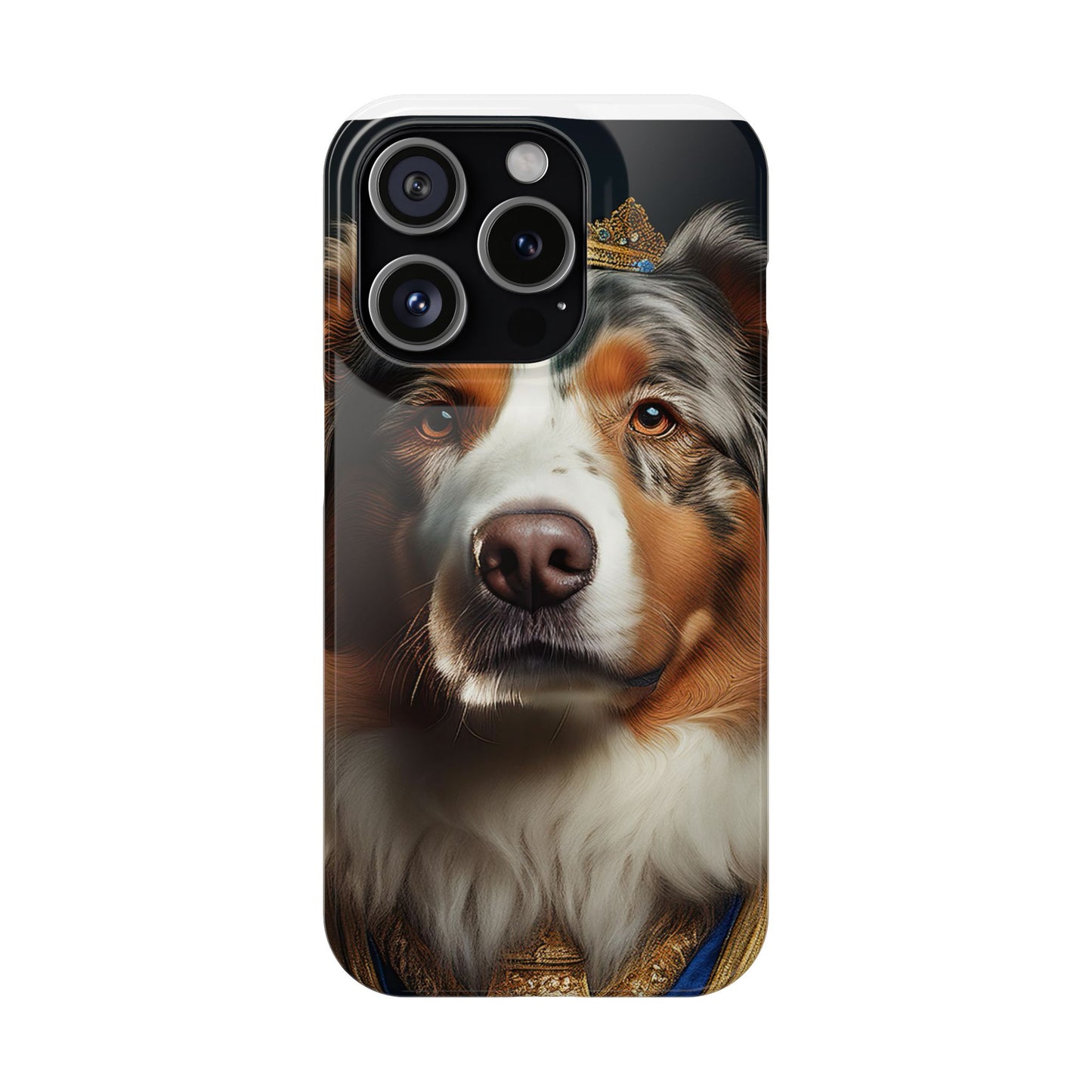 Australian Shepherd Renaissance Dog Portrait Slim Phone Case