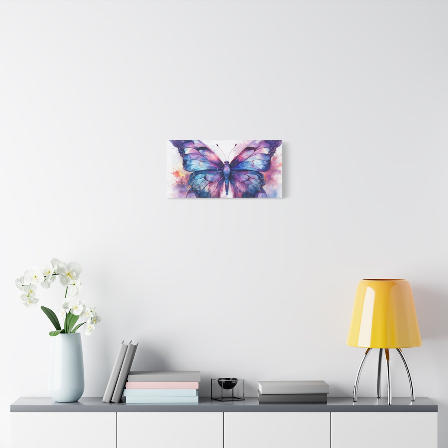 Blue & Purple Butterfly Alcohol Ink Canvas Art | Butterfly Decor | Wall Art | Wall Print