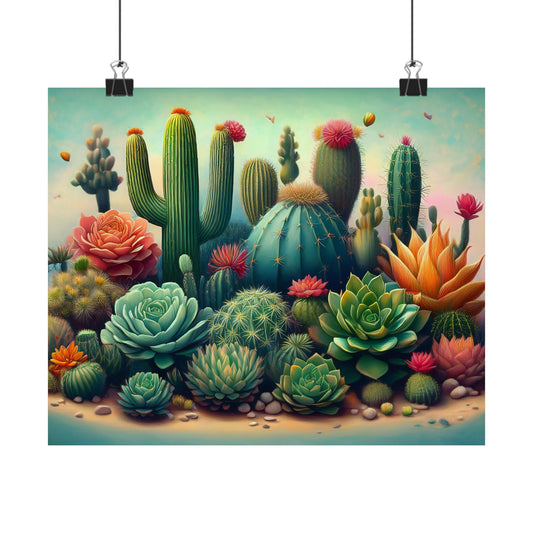Abstract Cacti and Succulent Desert Garden Color Print | Wall Art | Wall Print