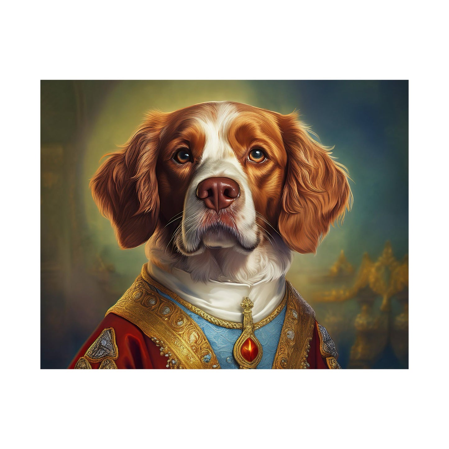 Brittany Dog Renaissance Pet Portrait Print, Brittany Art Print, Wall Decor Gift, Animal Lover, Dog Wall Art, wall print, wall art