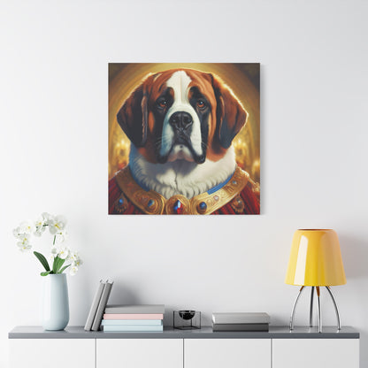 St Bernard Renaissance Portrait - Premium Canvas Wall Art, Dog Portrait, Unique Wall Print