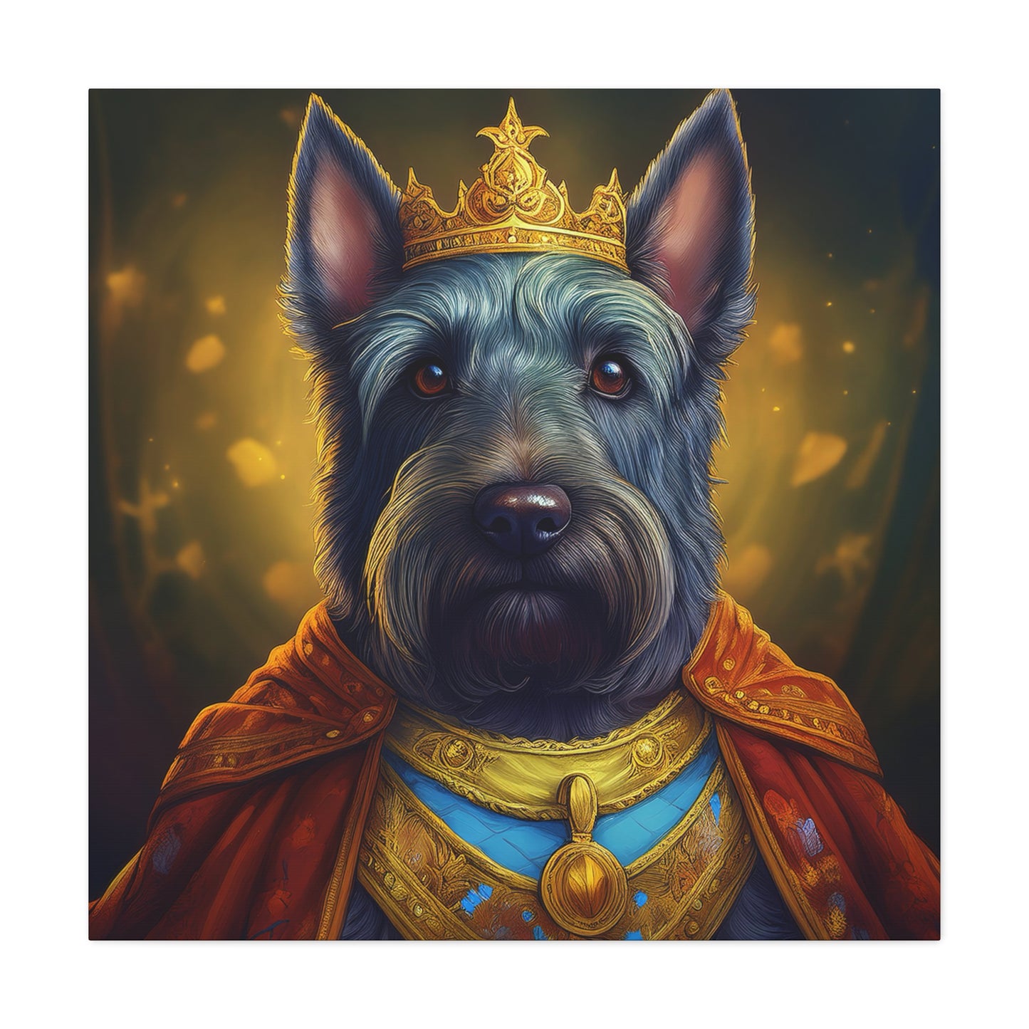 Scottish Terrier Renaissance Pet Portrait on Canvas | Wall art, wall print, dog portrait, dog art