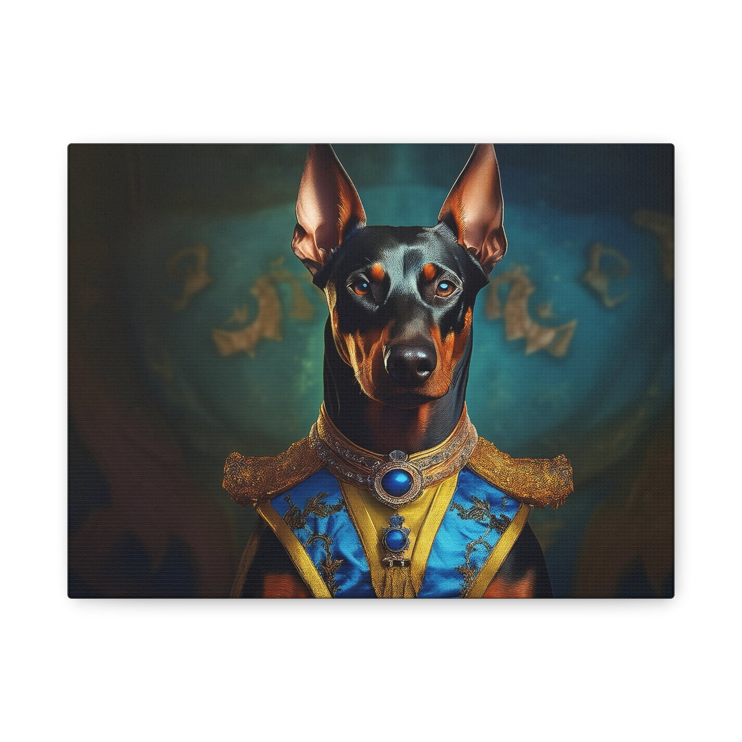 Doberman Pinscher Renaissance Pet Portrait on Canvas | wall art | wall print | Dog Art