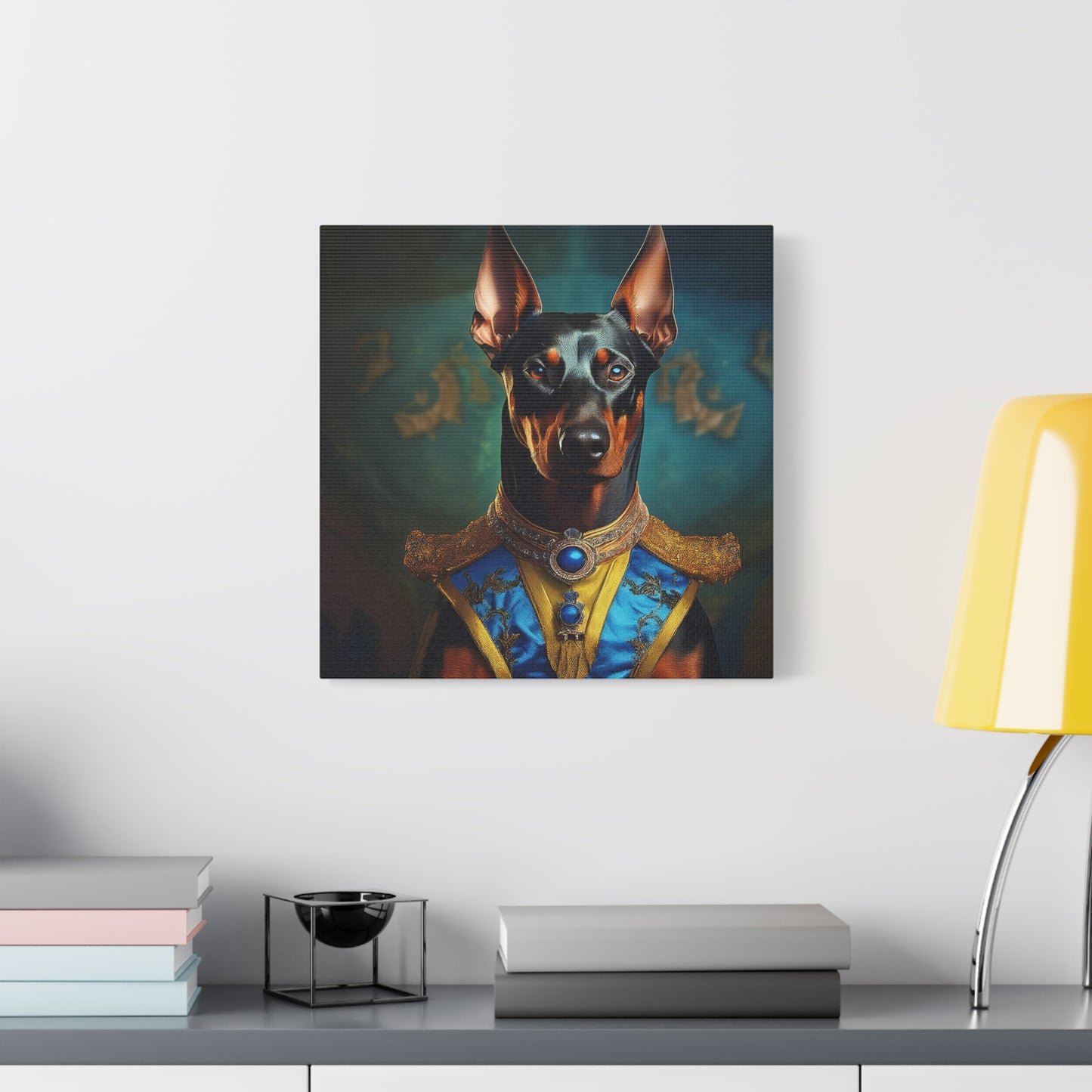 Doberman Pinscher Renaissance Pet Portrait on Canvas | wall art | wall print | Dog Art