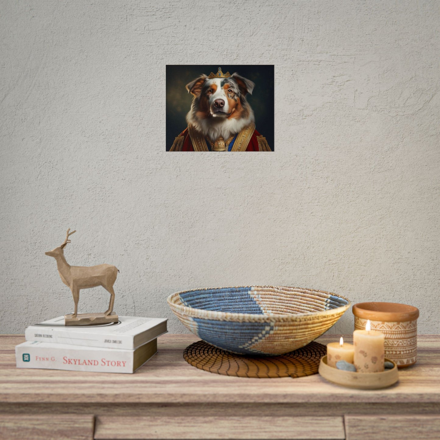 Australian Shepherd Dog Renaissance Pet Portrait Print | Wall Art | Wall Print