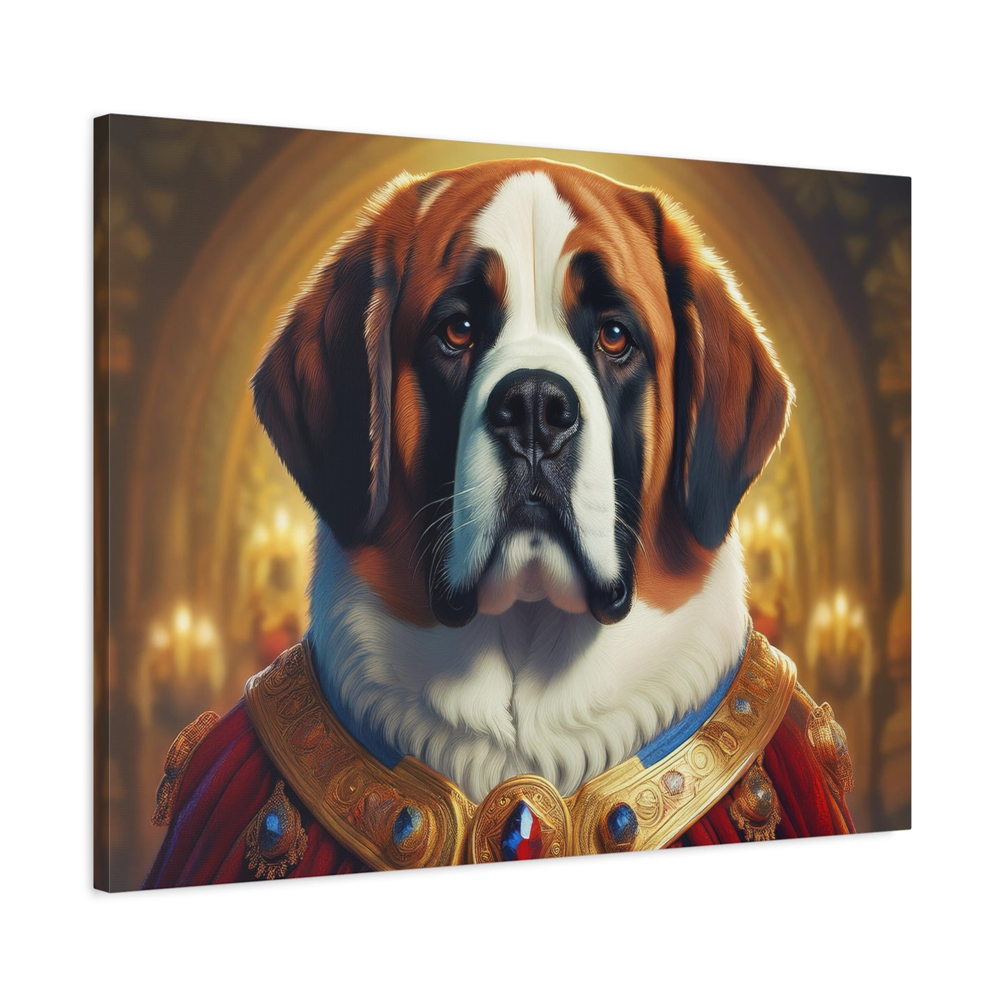 St Bernard Renaissance Portrait - Premium Canvas Wall Art, Dog Portrait, Unique Wall Print