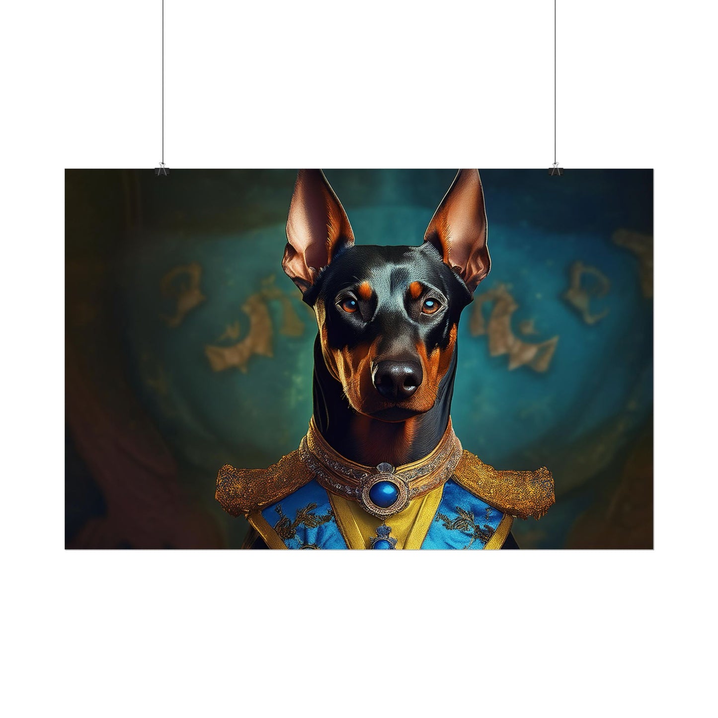 Doberman Pinscher Renaissance  Dog Pet Portrait Print | Wall Art | Wall Print | Dog Art