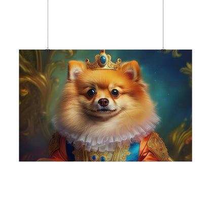 Pomeranian Renaissance Dog Portrait Art Print, Wall Decor Gift, Animal Lover Home Decor, Dog Wall Art