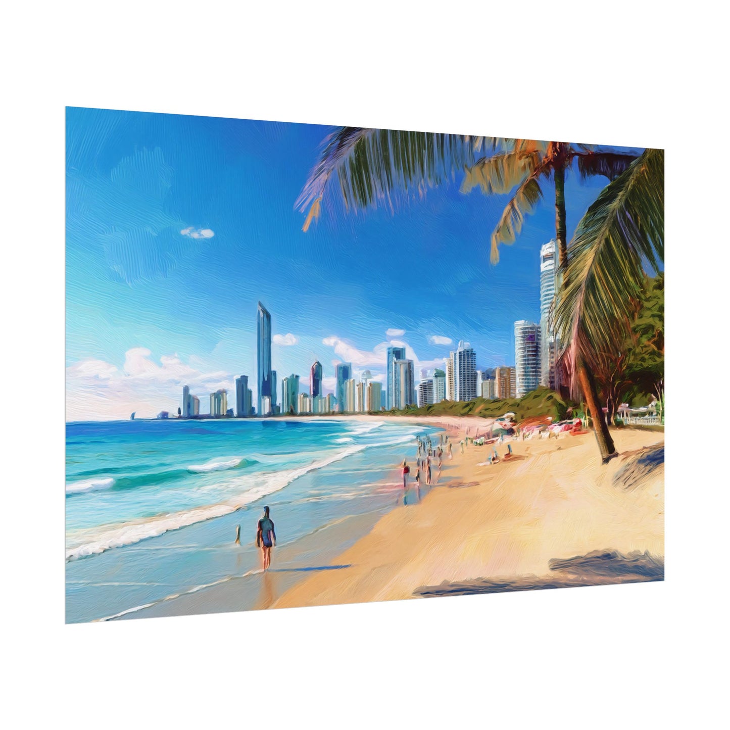 Surfers Paradise Beach Australia Coastal Print | Style 1 | Wall Art | Wall Print