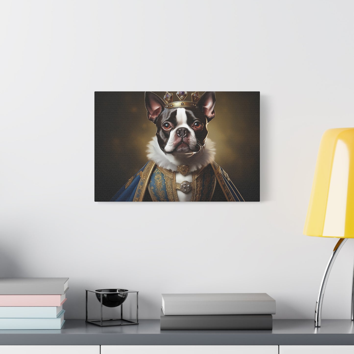 Boston Terrier Renaissance Pet Portrait on Canvas, wall print, wall art, dog portrait, dog art