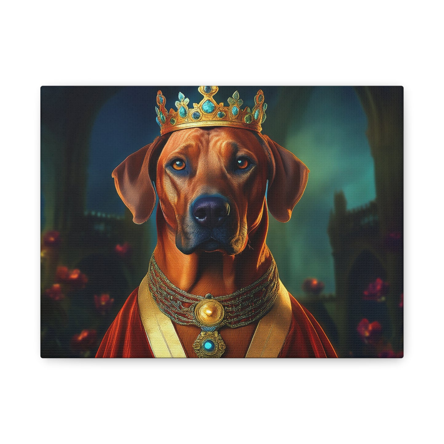 Rhodesian Ridgeback Renaissance Pet Portrait  on Canvas, wall art, wall print, dog portrait, dog art