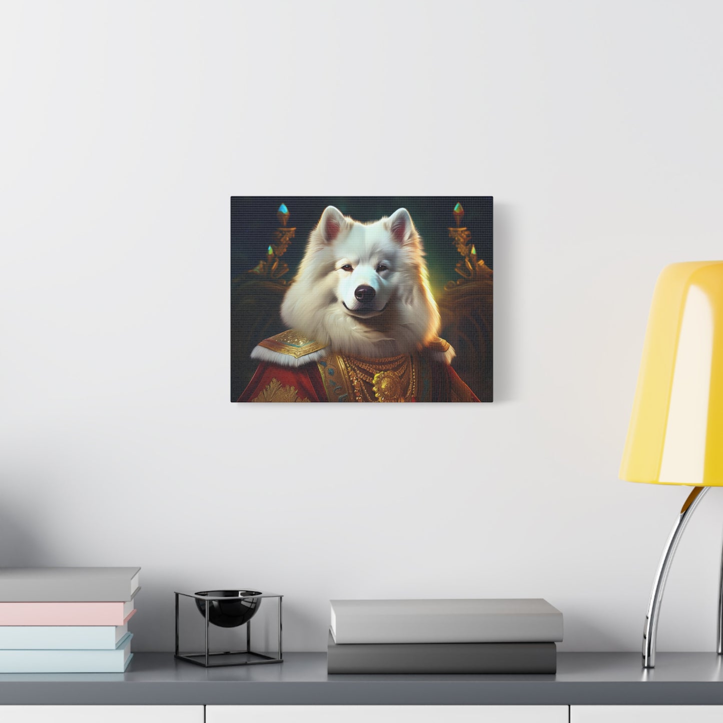 Samoyed Renaissance Pet Portrait on Canvas, wall art, wall print, dog portrait, dog art