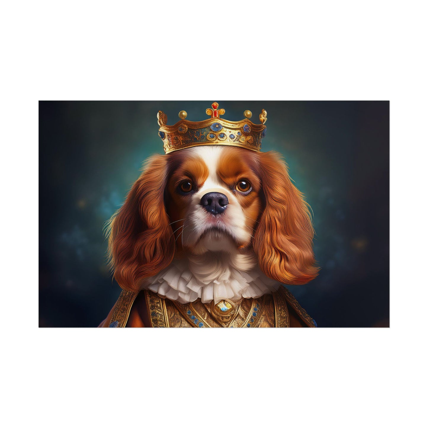 Cavalier King Charles Spaniel Art Pet Portrait Print, Renaissance, Wall Print, Wall Art