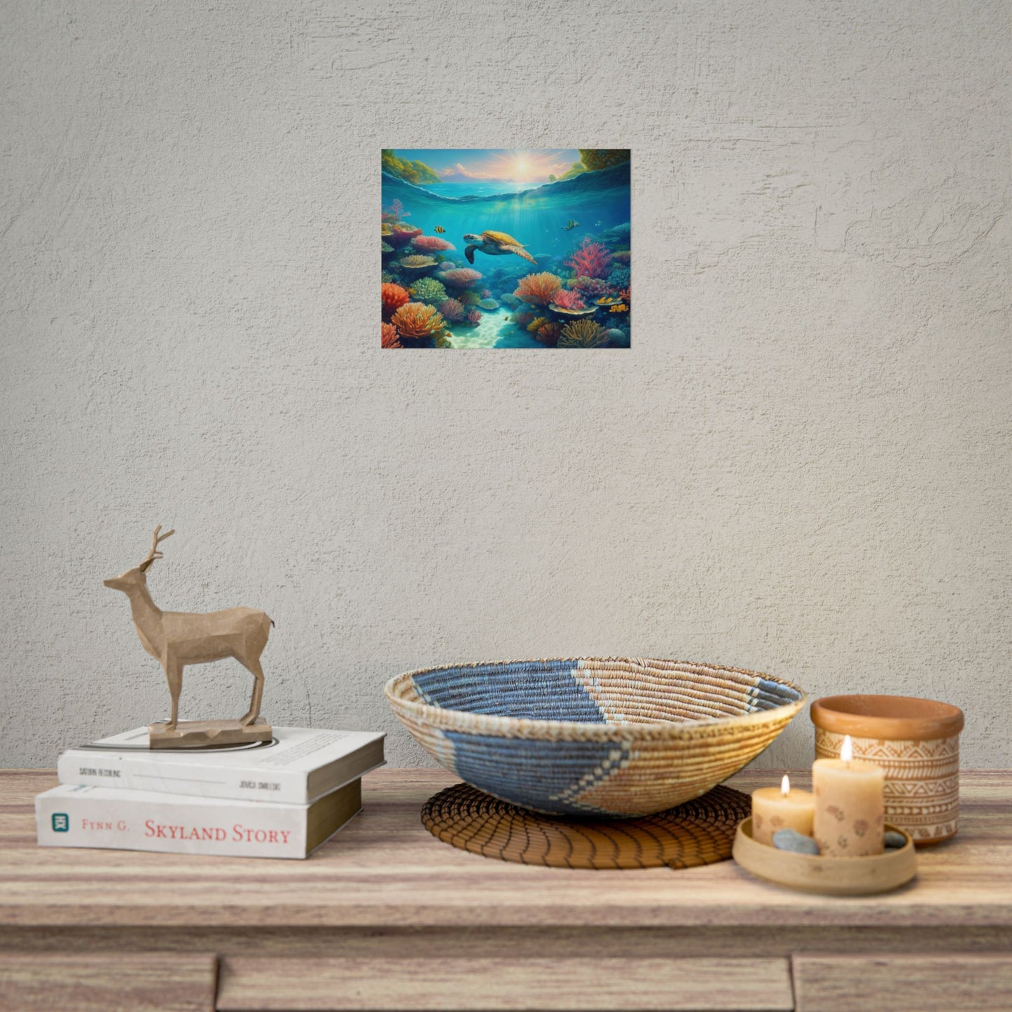 Turtle in the Great Barrier Reef  Australia Coastal Print | Style 1 | Wall Art | Wall Print