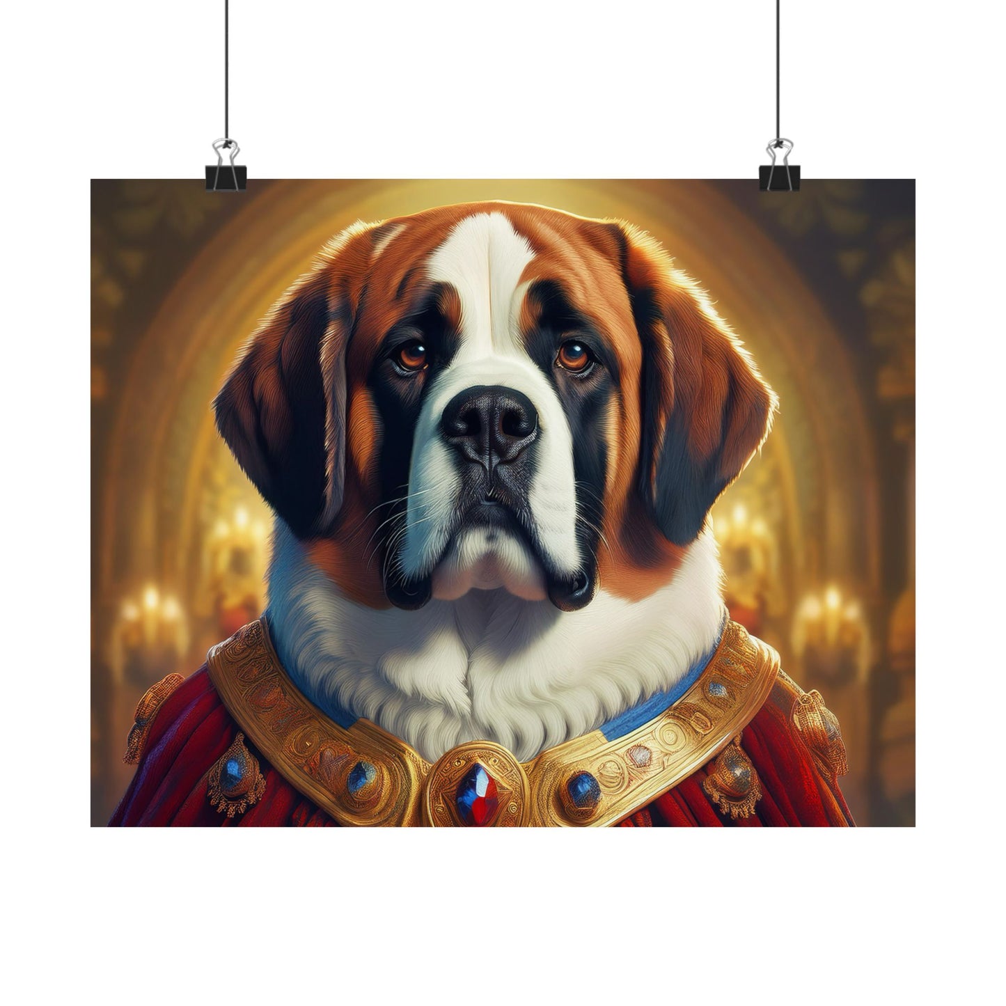 St Bernard Renaissance Pet Portrait Print | Unique Dog Art | Wall Art | Wall Print