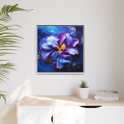 Abstract Iris Floral Square Framed Print - 02