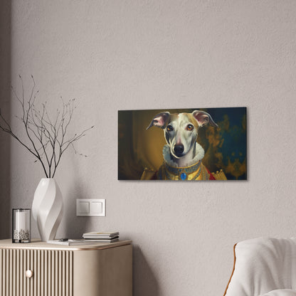 Whippet Pet Portrait Renaissance Print - Canvas, wall art, wall print, dog portrait, dog art