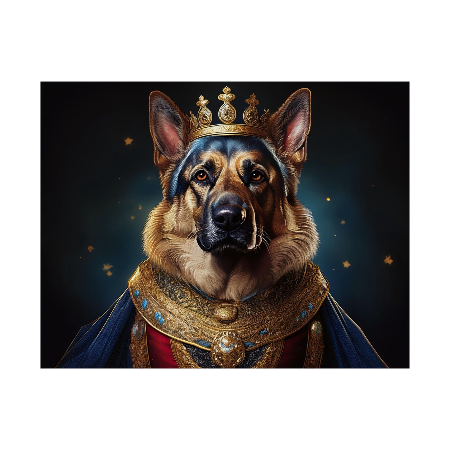 German Shepherd Renaissance Dog Portrait Art Print, Wall Decor Gift, Animal Lover Home Decor, Dog Wall Art
