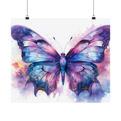 Blue & Purple Butterfly Alcohol Ink Wall Art | Butterfly wall art | Wall Art | Wall Print