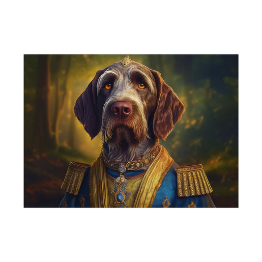 German Wirehaired Pointer Renaissance Pet Portrait Print, Pointer, Dog Lover Wall Art,  Dog Memorial Gift, wall art, wall print, dog print