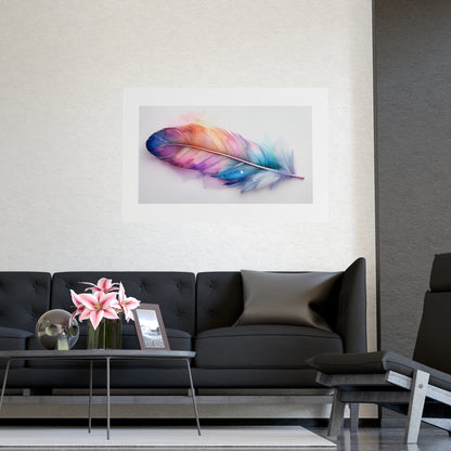 Vibrant Rainbow Feather Watercolor Print - 2 | Elegant Wall Art & Prints | Unique Home Decor | Wall Print | Wall Art