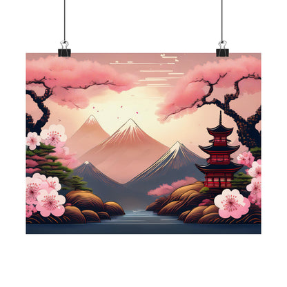 Japanese Cherry Blossom Wall Art Print | Wall Art | Wall Print | Japanese Wall Art