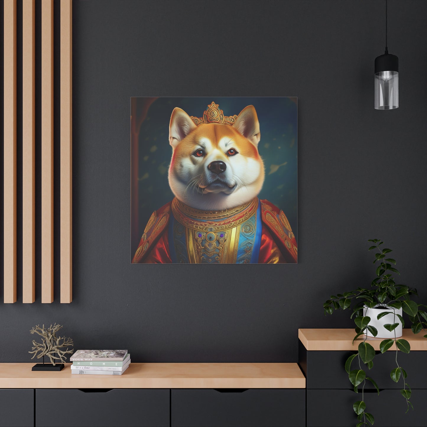 Shiba Renaissance Pet Portrait on Canvas, wall art, wall print, dog portrait, dog art