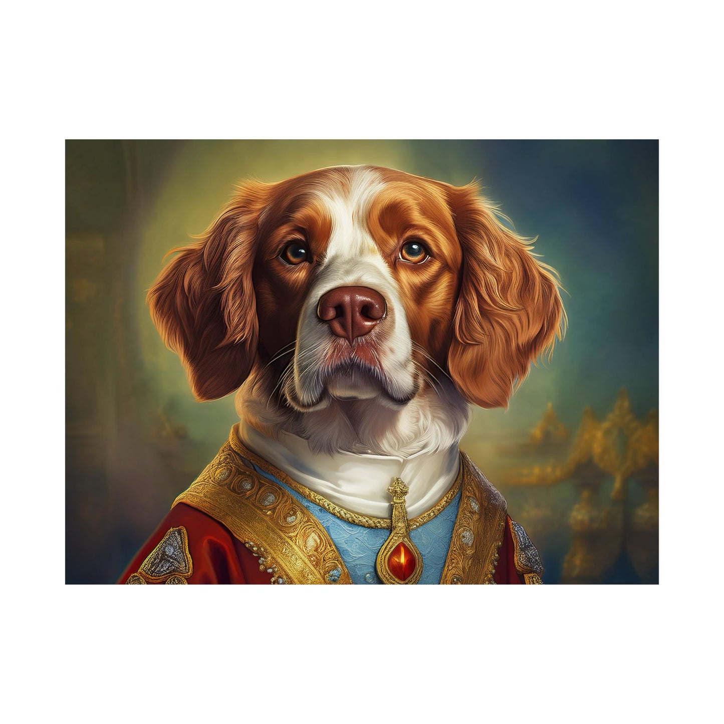 Brittany Dog Renaissance Pet Portrait Print, Brittany Art Print, Wall Decor Gift, Animal Lover, Dog Wall Art, wall print, wall art