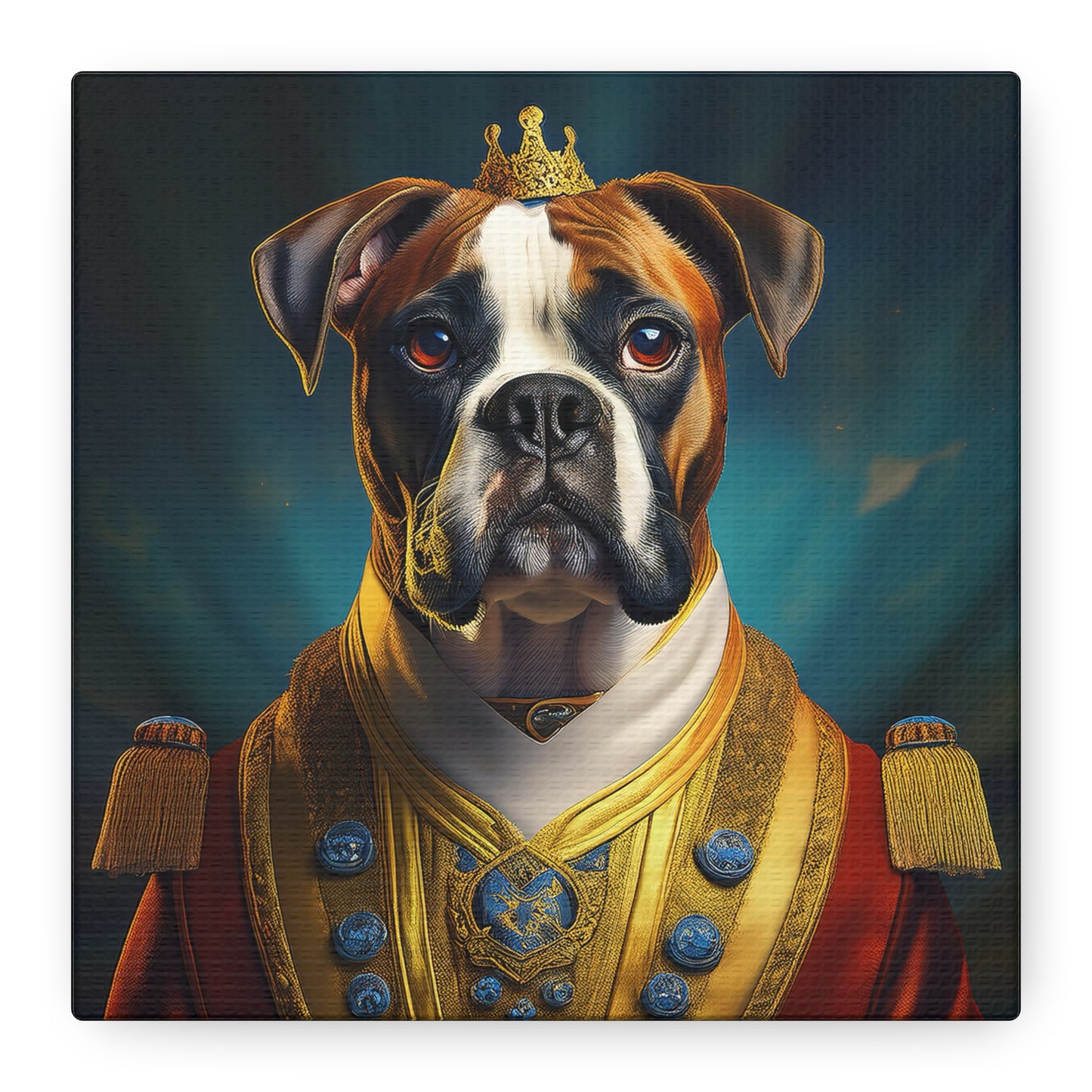 Boxer Renaissance Pet Portrait  on Canvas, wall art, wall print, dog portrait, dog art