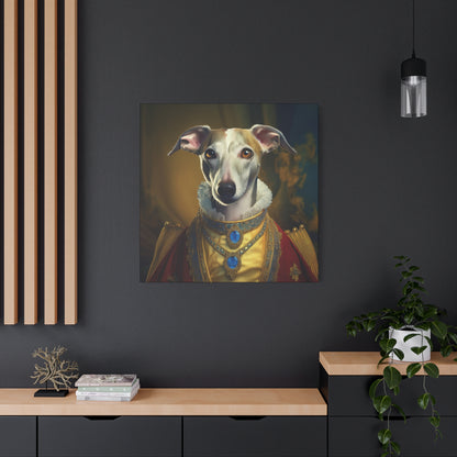 Whippet Renaissance Pet Portrait  Print - Canvas, wall art, wall print, dog portrait, dog art