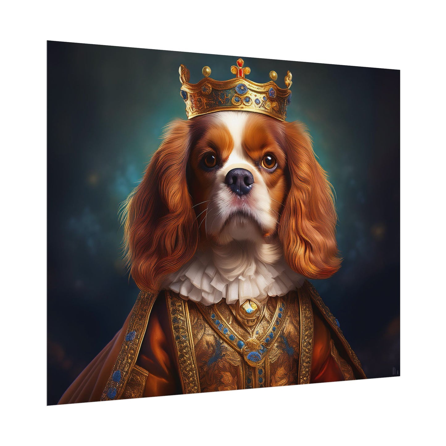 Cavalier King Charles Spaniel Art Pet Portrait Print, Renaissance, Wall Print, Wall Art
